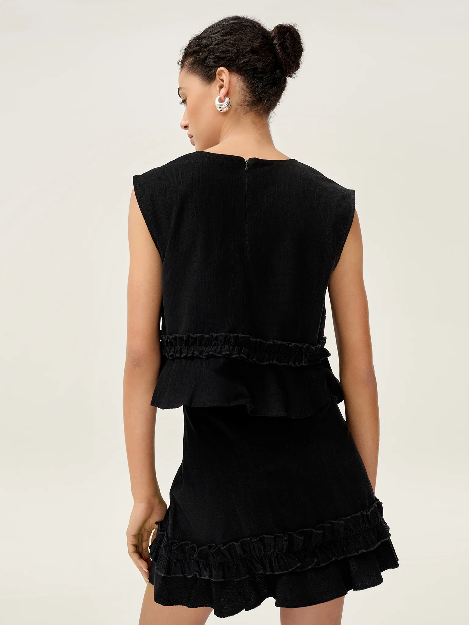 Prudie Cord Skirt in Black - Image 4